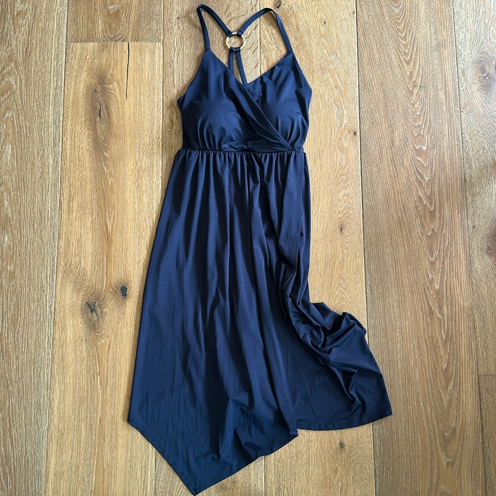 I-N-C International Concepts navy dress, medium, polyester